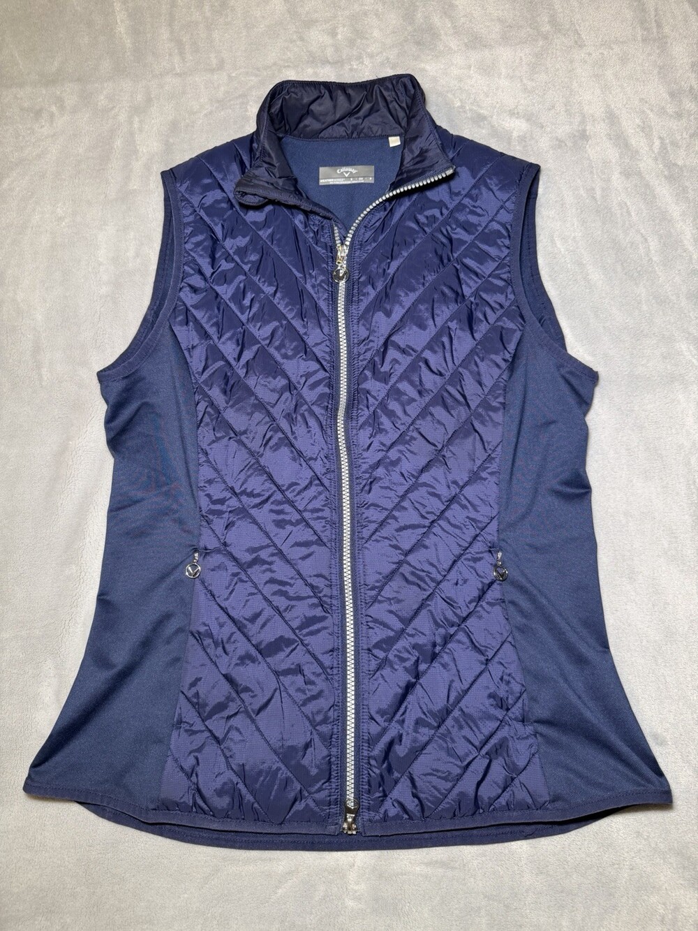 Callaway Navy Golf Vest Women’s Size Small Polyester Full Zip Up Pockets Sport